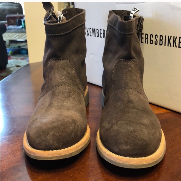 🥳HP:Dark Brown Leather Boho Bekkembergs Suede SlipOn Ankle Boots US7//37SoldOut - Picture 10 of 16